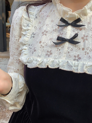 K2588 Ženska haljina za punije veličine, Lolita stil, čipka i baršun, zimska duga haljina iznad koljena