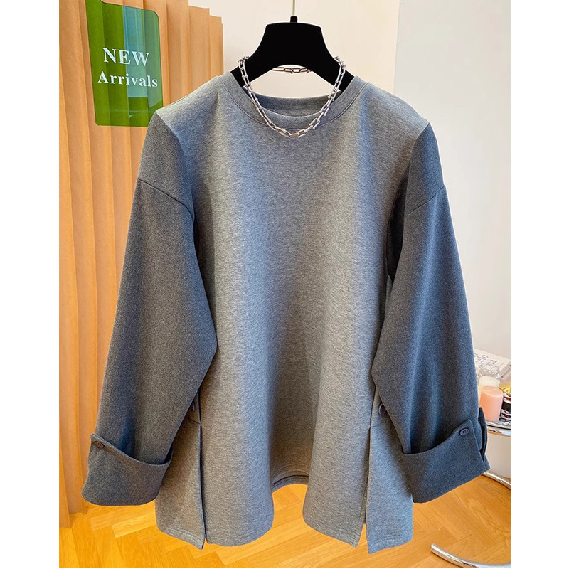 Ženski dukserica s kapuljom i okruglim izrezom, patchwork dizajn, mješavina poliestera i pamuka, srednja duljina, dugi rukavi, japansko-korejski casual stil, proljeće 2025