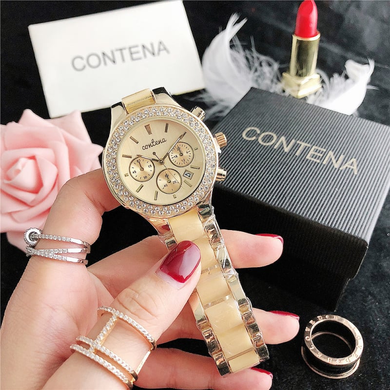 Ceas de mână pentru femei, mișcare quartz SL68, cadran de 37 mm, grosime 15 mm, carcasă din aliaj
