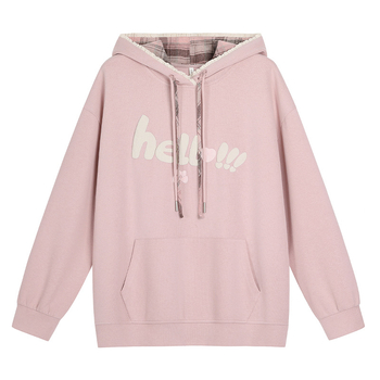 Pamučni hoodie s kapuljačom, dugi rukav, za žene, Zima 2025