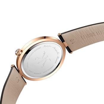 Женски часовник Kabifan – луксозен овален циферблат, кварцов Sd63d45, естествена кожена каишка, водоустойчив 30 m, стоманен корпус