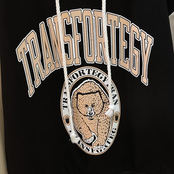 Ženski kapućasti dukserica od pamuka s fleec podstavom, otisak slova/brojeva, zimsko izdanje 2022