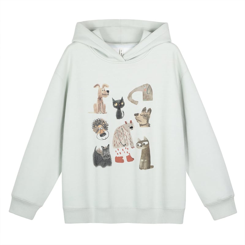 Orange Pistil ženska pamuka hoodica s tiskom, slobodan kroj, debela tkanina, dugi rukavi