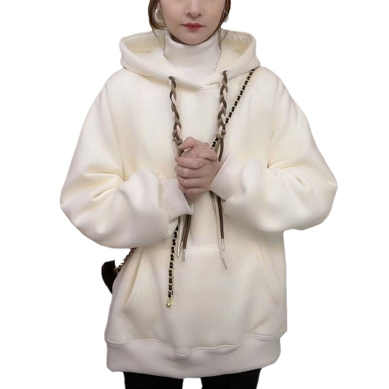Ženska Chenille flis dukserica s kapuljom, široka silueta, smjesa Spandex <30%, zimska toplina
