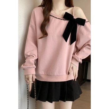 Moterų Chenille džemperis su apvaliu kaklu, ragų rankovėmis, 3/4 rankovės, Spandex mažiau nei 30%