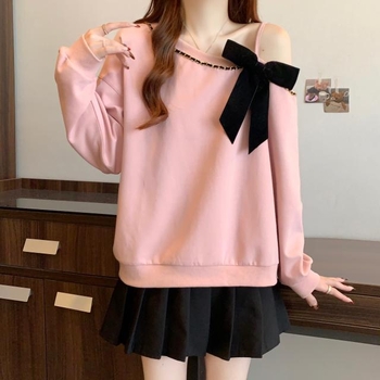 Moterų Chenille džemperis su apvaliu kaklu, ragų rankovėmis, 3/4 rankovės, Spandex mažiau nei 30%