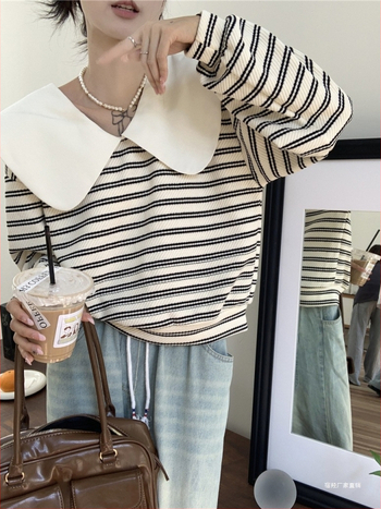 Moteriškas chenille džemperis su lėlės tipo apykakle, 90–95% spandekso, 3/4 rankovės, pavasaris 2025