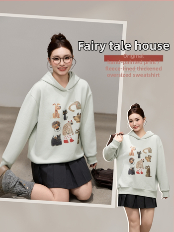 Medvilninis kapucinė džemperis moterims su gobtuvu, laisvas kirpimas, storas audinys, ilgos rankovės, įprastas ilgis (50–65 cm), 50–70% medvilnė