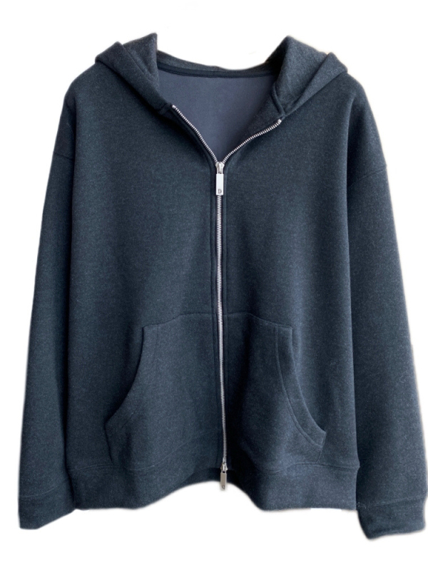 Női kapucnis pulóver dzseki gyapjúkeverék fleece-beléssel, vastag és meleg, lazán szabott, zipzár, kód G110224