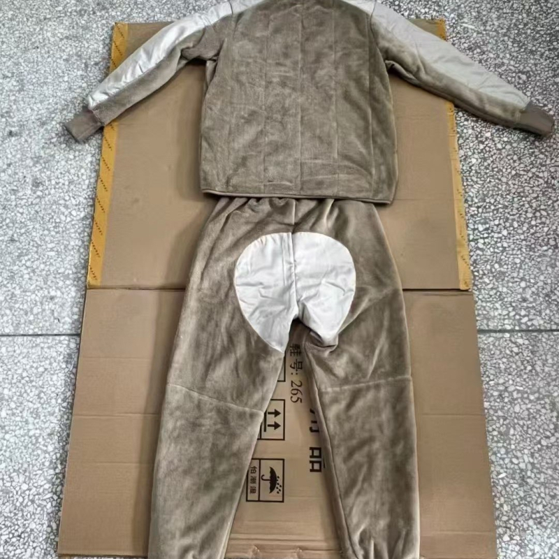 Комплект поларено яке и панталони, унисекс, Corduroy плат, Coral флийс подплата, зимно топло