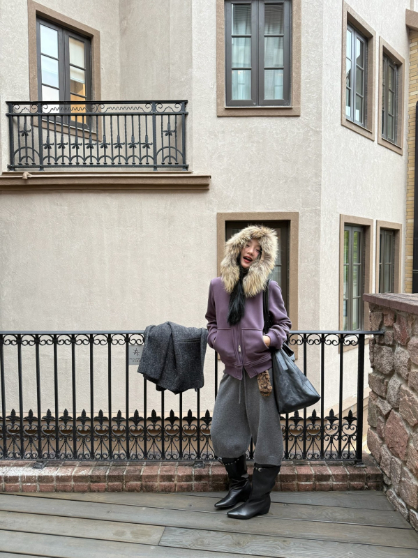 Dámska mikina s kapucňou/fleece – hrubá bavlna, 50–70% bavlna, zips