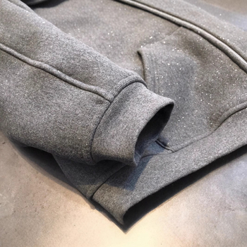 Kapuljača fleece jakna na zip, slobodan kroj, srednja duljina, dugi rukavi, 80-90% pamuka