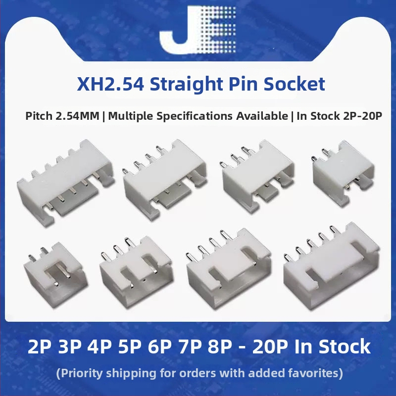 XH séria 2,54 mm priama pinová hlava, meď kontakty, 2P–20P, model XH-nA