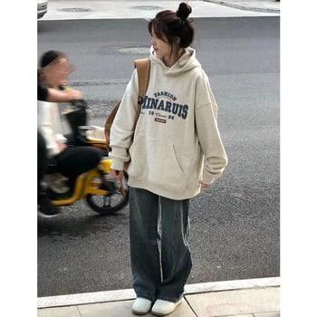 Női kapucnival ellátott vastag fleece-sel bélelt poliészter anyagú pulóver, geometriai mintával, téli 2025