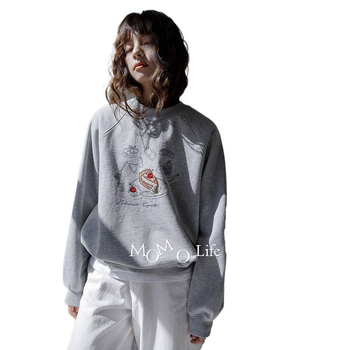 Ženski hoodie s kapuljom – udoban kroj, raglan dugi rukavi, okrugli izrez, pamuk-poliester smjesa