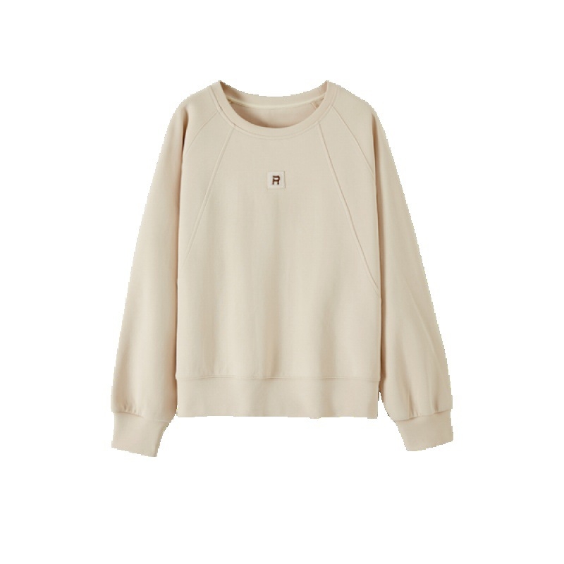 Dámsky pletený sveter s okrúhlym výstrihom, raglánovými dlhými rukávmi, voľný strih, dĺžka 50–65 cm, polyester 30–50%