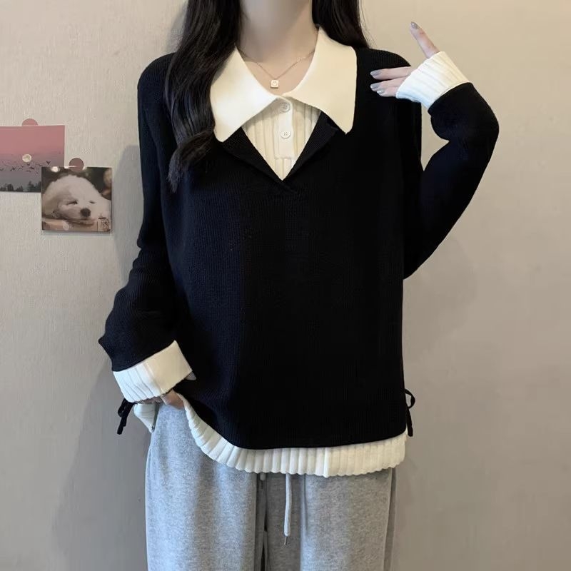 Bez rukava pleteni top s polo ovratnikom, tkan konstrukcija, srednja debljina, Ice Silk smjesa