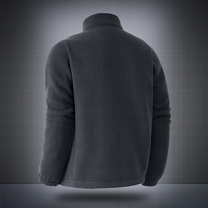 Vīriešu fleece jaka-puloveris, izturīgs pret nodilumu, dubultās flīsa oderes, vienkrāsains dizains, modelis 5939