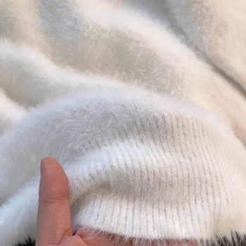 Pulover cu glugă, guler rotund, lână amestecată, gros, croială lejeră