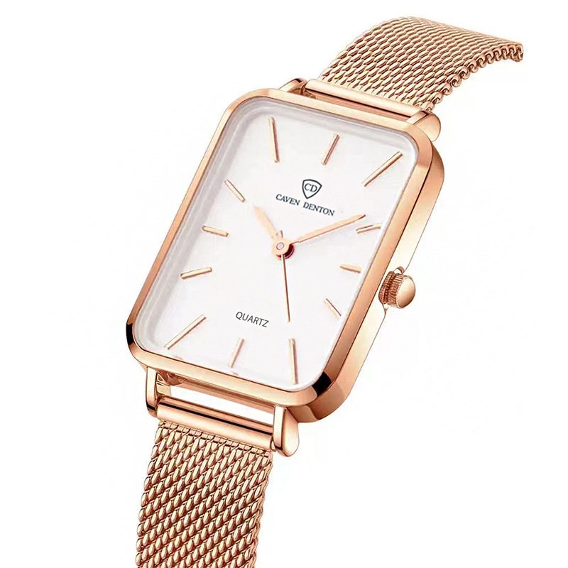 SENO dámske quartz hodinky 1818L — pravouhlý ciferník, minerálne tvrdené sklo, remienok z nehrdzavejúcej ocele, vodotesnosť 30M, mechanizmus SL68