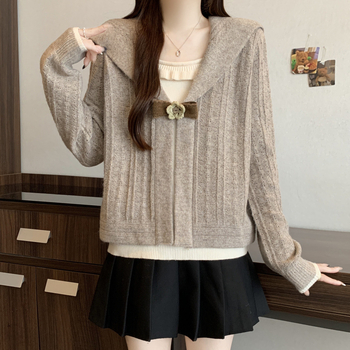 Ženski pulover s kapuljom, lažni dvodjelni izgled, od viskoze, kolagenska izrada