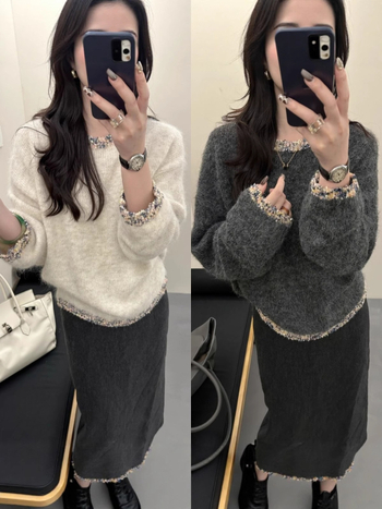 Damski pleteni džemper s kapuljom od alpaka i vune, slobodan kroj, okrugli izrez, dugi rukavi, četkano završetak, jesen 2025