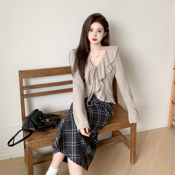 Ženski chenille pleteni top s polo ovratnikom i rukavima princeze, proljeće 2025., Spandex <30%