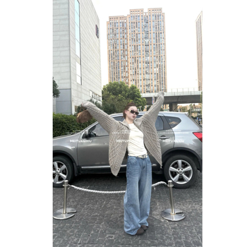 Pletený kardigán s polo golierom a zipsom, dlhé rukávy, stredná dĺžka, jesenné vydanie 2025