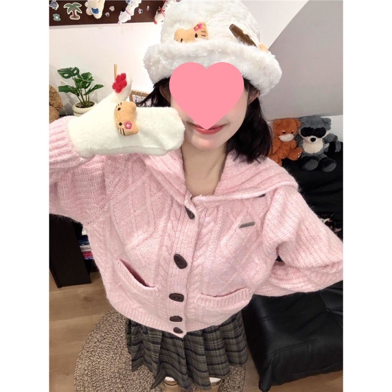 Chenille megztinis kardiganas su lėlės apykakle, storas netolygus dizainas, Spandeko ir regeneruotos celiuliozės pluošto mišinys, ilgis 50–65 cm