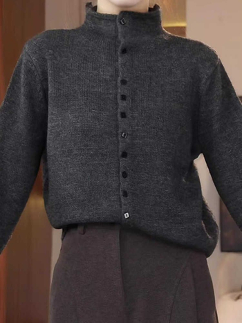 Pulover od chenille vlakna s vunom ovce, V-izrez, vezenje, srednja debljina, osnovni stil i stil društvene kraljice