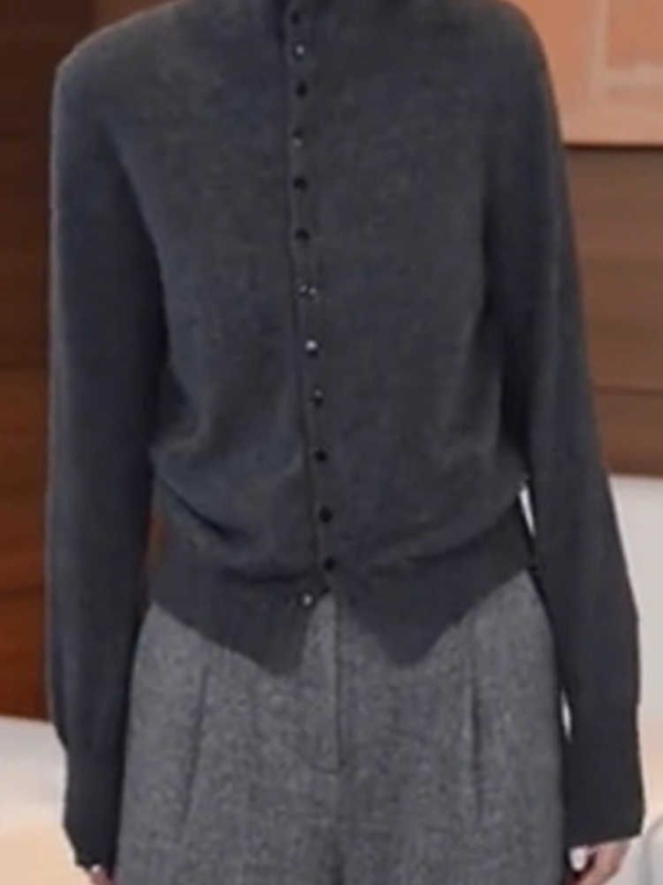 Pulover od chenille vlakna s vunom ovce, V-izrez, vezenje, srednja debljina, osnovni stil i stil društvene kraljice