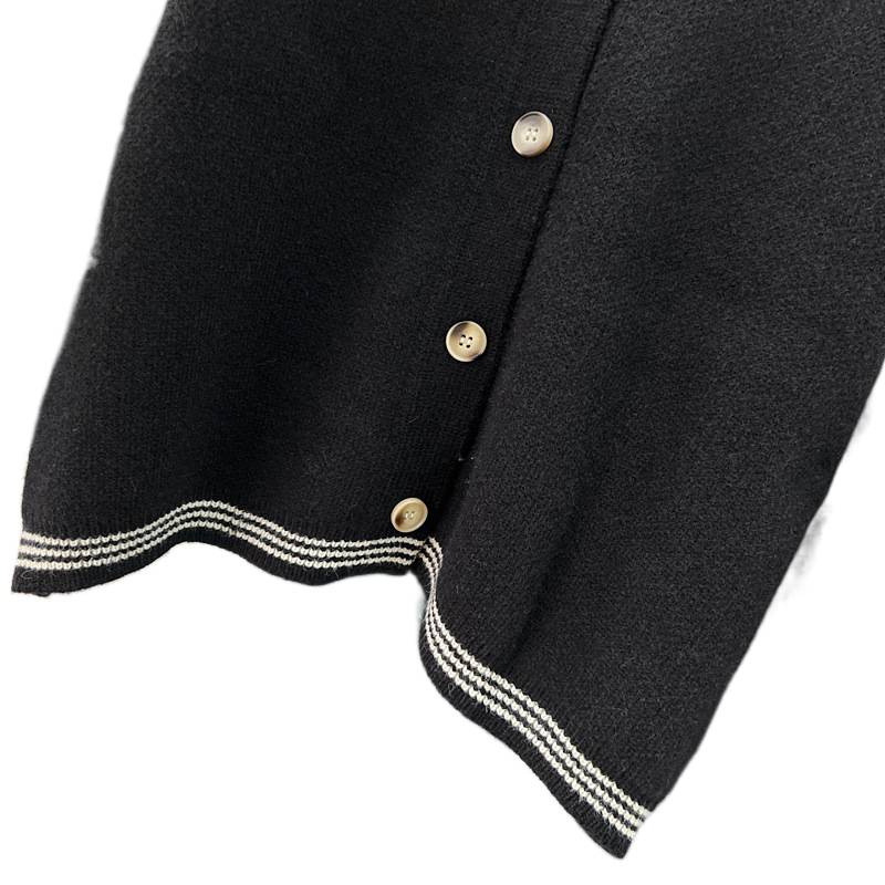 Moterų koledžo stiliaus megztinis kardiganas, ilgomis rankovėmis, įprastas kirpimas, žiemai 2022