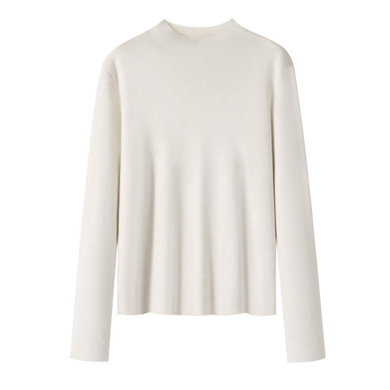 Laisvai krintantis megztinis su gobtuvu, pusaukšto kaklo megztinis rudens–žiemos sezonai, vienalytė mezgimo viskozė/polisteris/nylon mišinyje, ilgi rankovės