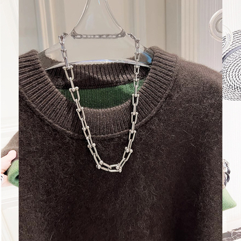 Moteriškas megztinis iš nailono ir viskozės, apvalus kaklas, ilgomis rankovėmis, laisvas kirpimas, atsparus raukšlėms, rudens 2025