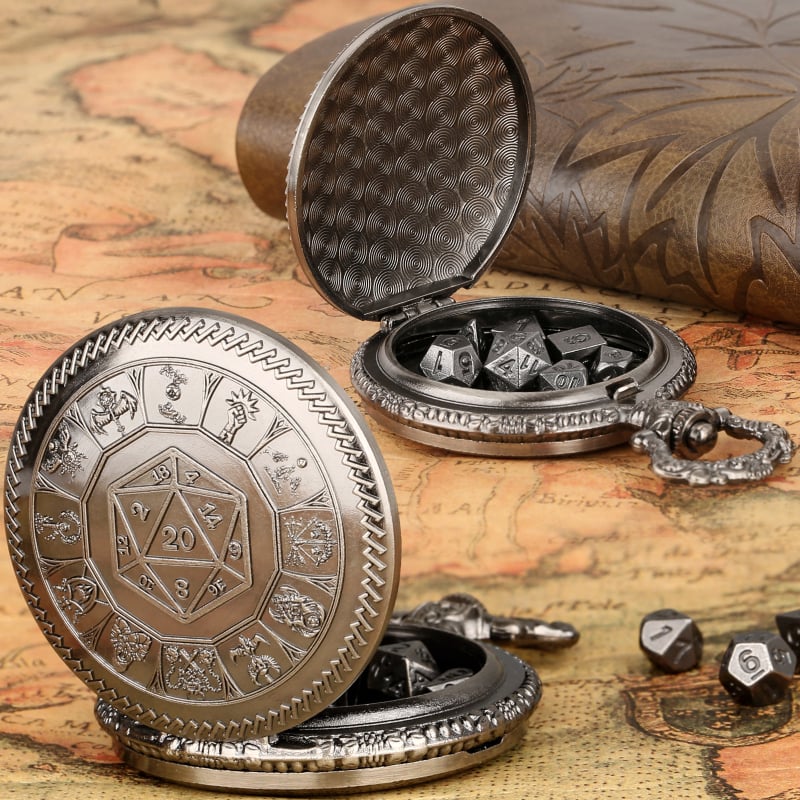 Μεταλλικό σετ ζαριών με θήκη τσέπης για επιτραπέζια παιχνίδια – διασκέδαση, συσκευασμένο σε OPP σακούλα, για ηλικίες 15–35 ετών