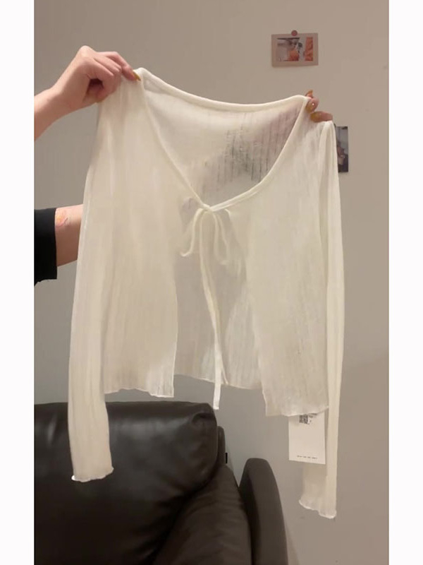 Γυναικεία ζακέτα με προστασία από τον ήλιο, ice-silk ύφασμα, πουλόβερ, χαλαρή γραμμή, μακριά μανίκια, γιακάς polo, μονόχρωτος πολυεστέρας