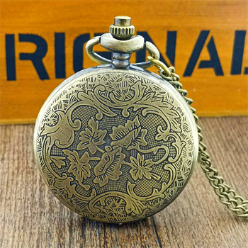 Džepni sat s retro rimskim brojevima, kvarcni mehanizam, brojčanik 45 mm, debljina 9 mm, unisex, svjetsko vrijeme.