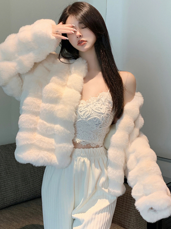 Plus veličine zimska kratka jakna od umjetne zajčje dlake, korejski stil, elegantna, jehnjeća vuna, toplo za žene