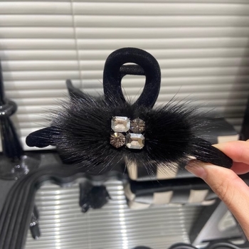 Kézzel készített plüss hajclip, rögzítő mechanizmussal, nőknek, őszi 2024, friss és édes stílus