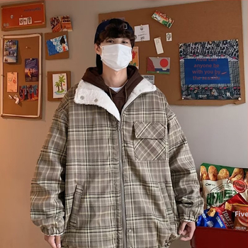 Ανδρικό παλτό με γέμισμα πολυεστέρα 70-80% και επένδυση πολυεστέρα, φερμουάρ, κολάρο στήριξης, χειμερινή άνεση