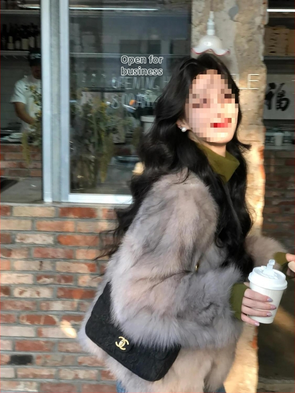 Γυναικείο κοντό γούνινο παλτό με γούνινο γιακά – Chenille ύφασμα, ανάμειξη Spandex, γούνινο γιακά, κοντή γραμμή, ιαπωνο-κορεατικό στυλ