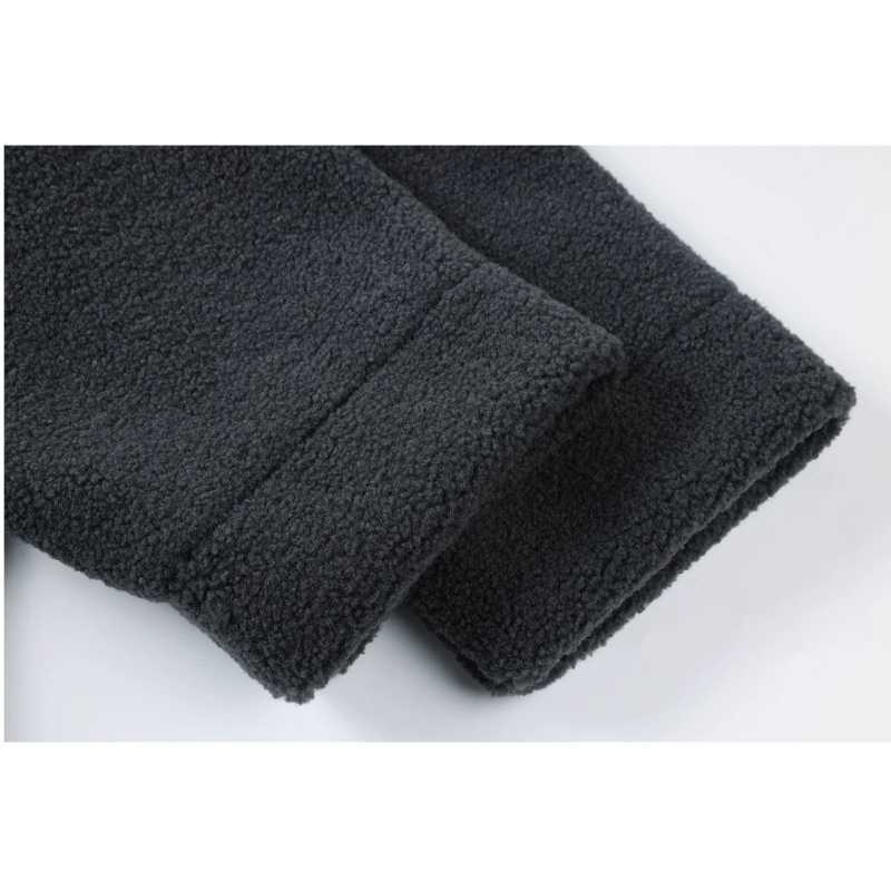 Palton din lână de miel cu glugă, lungime medie, fermoar frontal, iarnă 2025