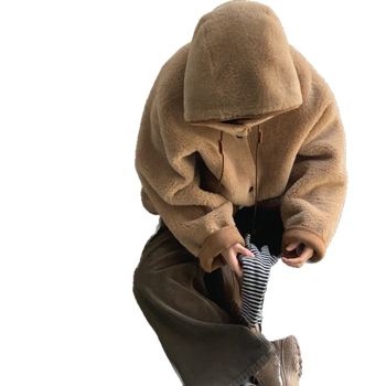 Női szőrme-integrált kapucnis kabát, téli 2025, koreai chic