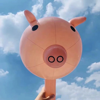 Kiaulės galvos balionas - PVC žaislinis balionas, kiaulės galvos forma, be logotipo, tinkamas gimtadieniams ir šventėms