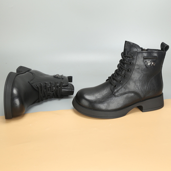 Χειμερινά μποτάκια Μάρτιν, με μαλλινή επένδυση, πλευρικός φερμουάρ, χαμηλό ύψος κορμού, καουτσούκ σόλα