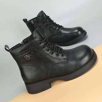 Χειμερινά μποτάκια Μάρτιν, με μαλλινή επένδυση, πλευρικός φερμουάρ, χαμηλό ύψος κορμού, καουτσούκ σόλα