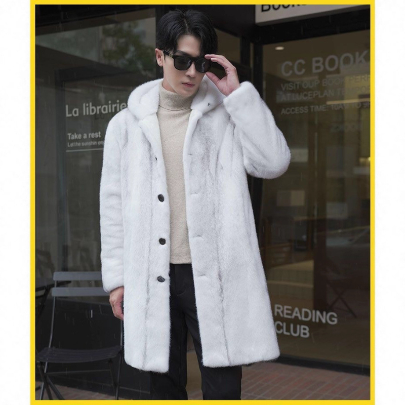 Παλτό γούνας με κουκούλα, μακρύ, τεχνητή γούνα, κλείσιμο με κουμπιά σε μονή σειρά, πλαϊνές τσέπες