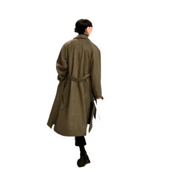 Palton bărbați din cașmir, stil coreean, croială slim, grosime mare, nasturi simpli, guler de sacou