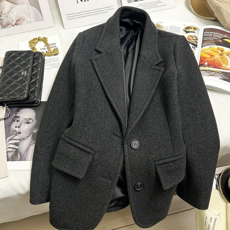 Ženski sako od Chenille - kratka duljina, rukavi 5/4, sakovni ovratnik, Spandex smjesa (<30%)