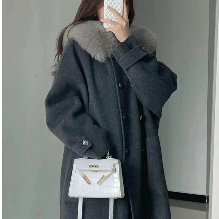 Palton cu glugă din chenille, țesătură spandex, lungime scurtă, mâneci 3/4, stil japonez-coreean lejer